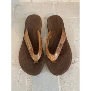 ONCAI Women's Yoga Mat Flip Flop Sandals Gold Size 7.5